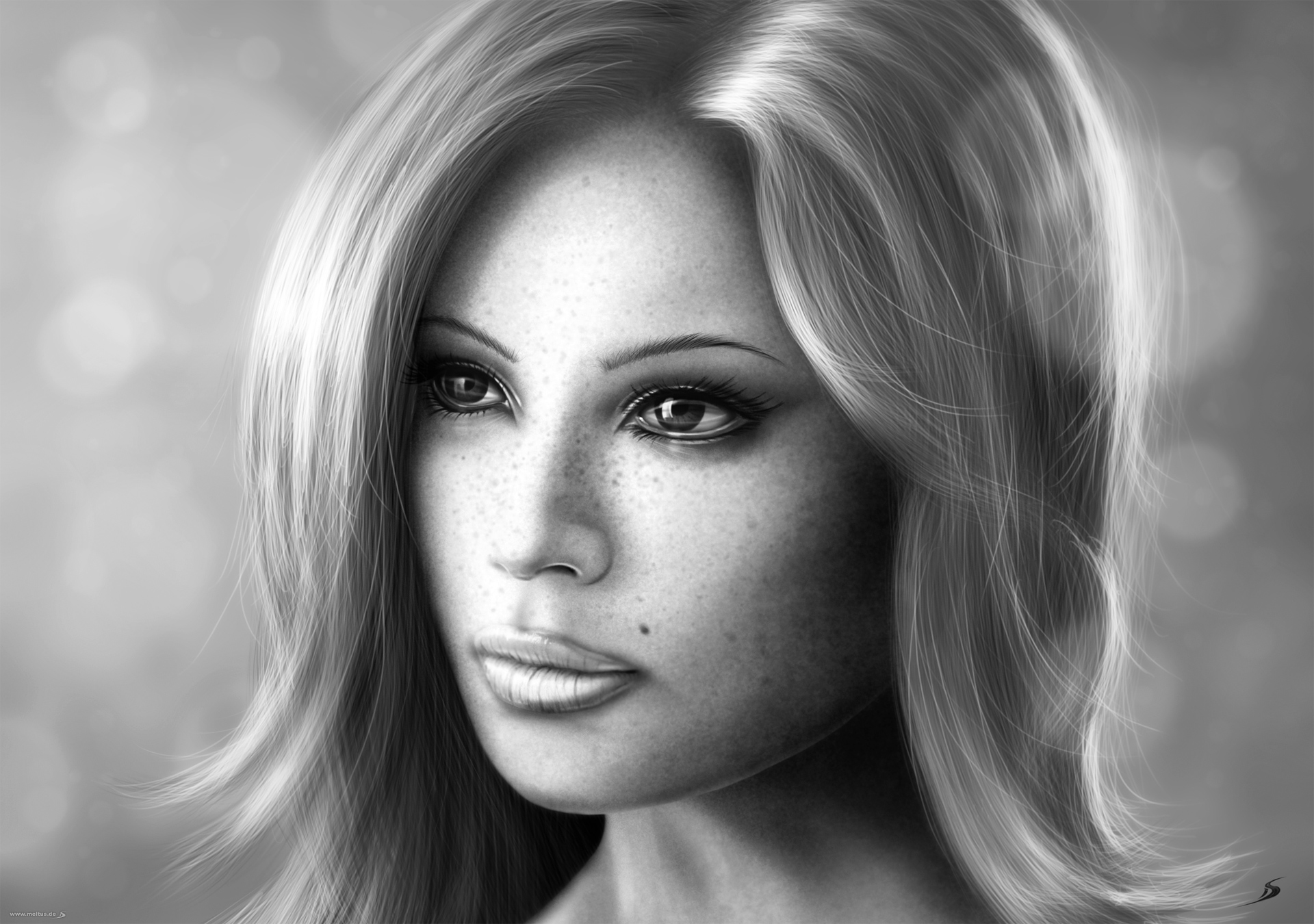 Digital Art: Glittering - Portrait, Sketch.